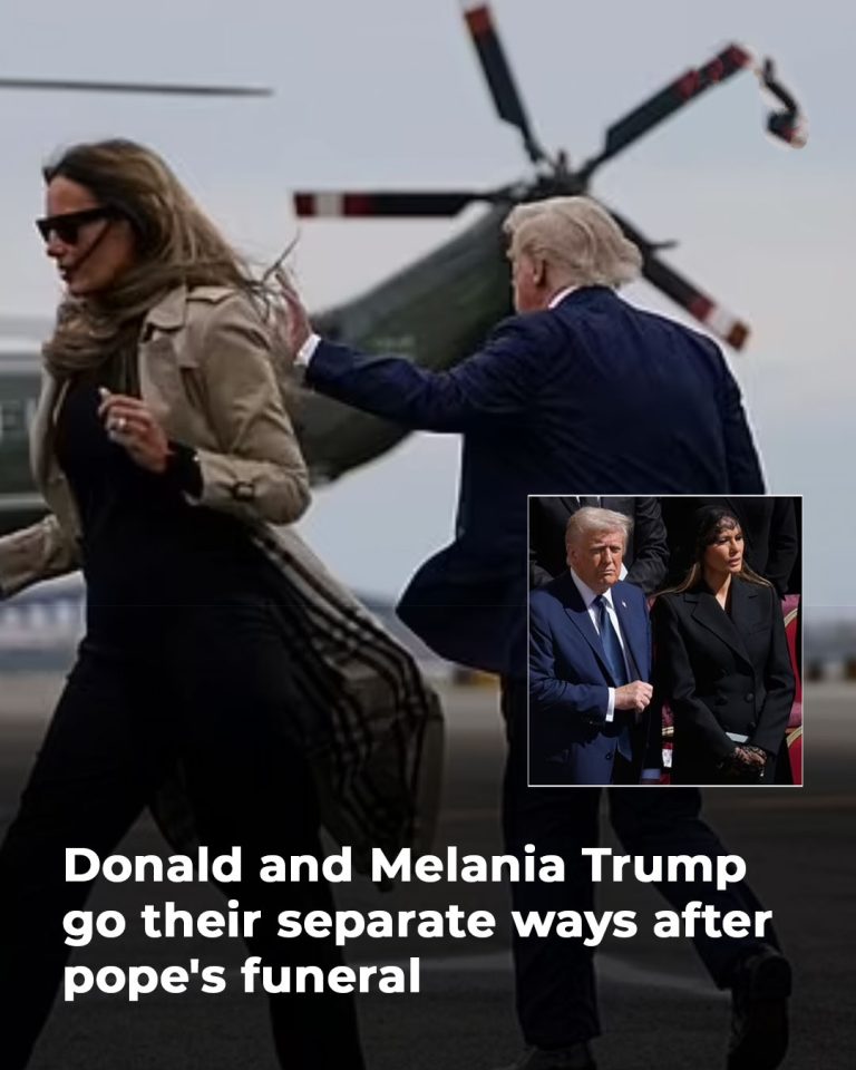 Donald and Melania Trump go their separate ways after pope’s funeral