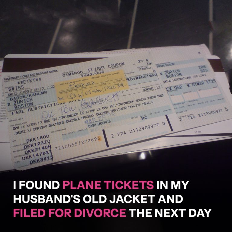 I Found Tickets in My Husband’s Old Jacket and Filed for Divorce the Next Day