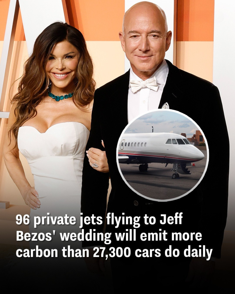 96 private jets flying to Jeff Bezos’ wedding will emit more carbon than 27,300 cars do daily