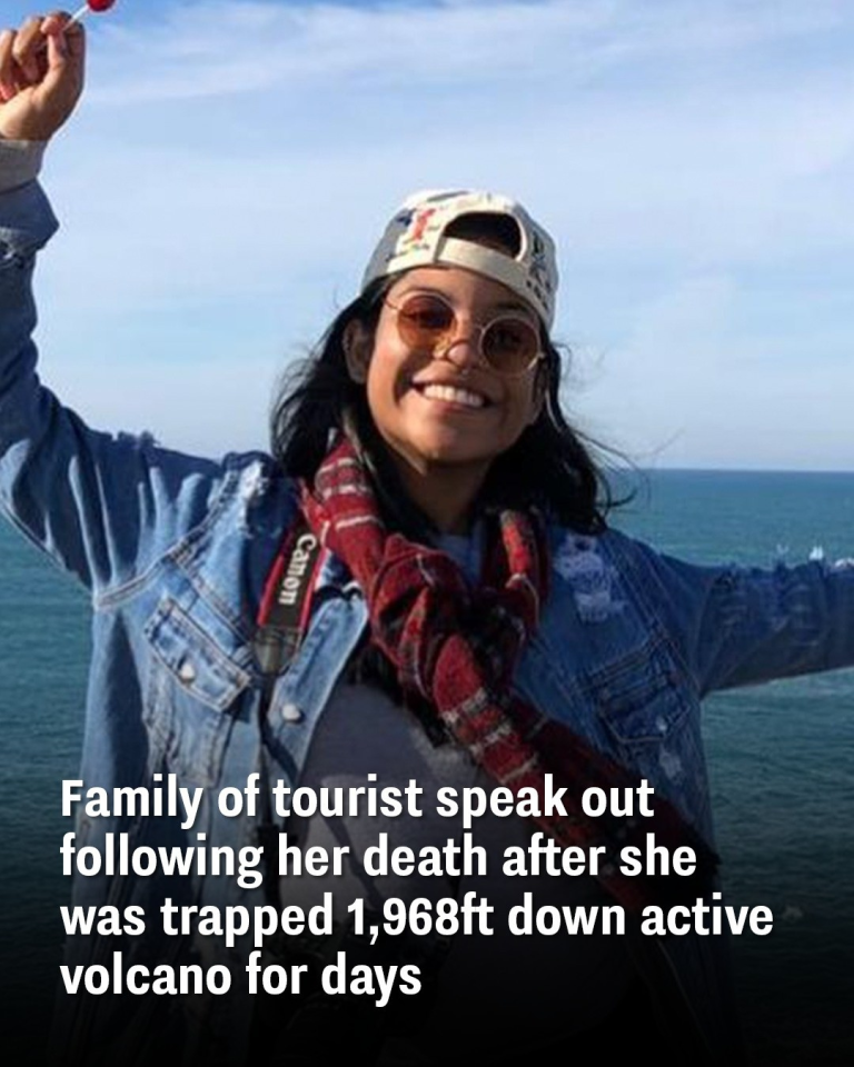 Family of tourist speak out following her death after she was trapped 1,968ft down active volcano for days