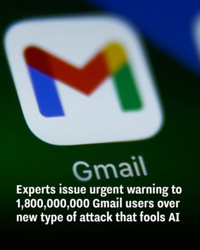 Experts issue urgent warning to 1,800,000,000 Gmail users over new type of attack that fools AI