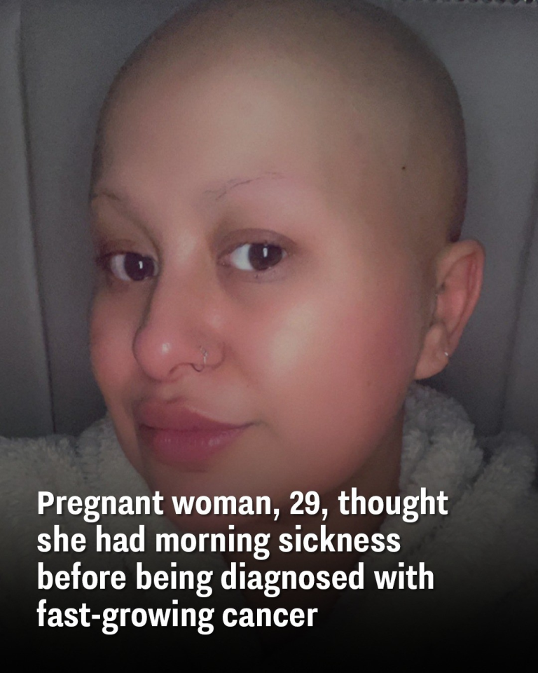 Pregnant woman, 29, thought she had morning sickness before being diagnosed with fast-growing cancer